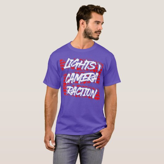 Lichten camera tractie straat drag racing t t-shirt (Voorkant volledig)