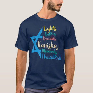 Lichten Dreidels Latkes Hanukkah Chanukah Joodse m T-shirt