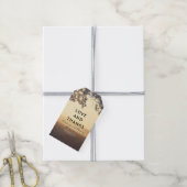 Lichten en boom takken rustieke bruiloft cadeaulabel (Met Touw)