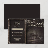 Lichten en boompad Rustieke bruiloft RSVP Kaarten Kaartje (Voorkant / Achterkant)