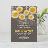 Lichten en lantaarns elegante bruiloft uitnodiging (Staand voorkant)