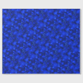 Lichten en sneeuwvlokken, blauw - Kerstmis Cadeaupapier (Vlak)