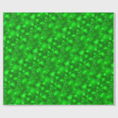 Lichten en sneeuwvlokken, groen - Kerstmis Cadeaupapier (Vlak)