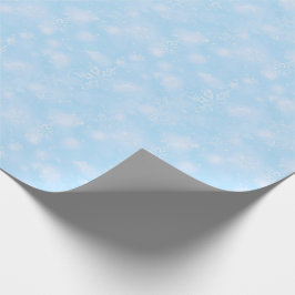 Lichten en sneeuwvlokken, Lt Blue - Kerstmis Cadeaupapier