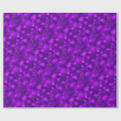 Lichten en sneeuwvlokken, Paars - Kerstmis Cadeaupapier (Vlak)