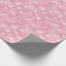 Lichten en sneeuwvlokken, roze - Kerstmis Cadeaupapier