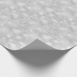 Lichten en sneeuwvlokken, zilver - Kerstmis Cadeaupapier