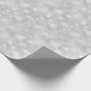 Lichten en sneeuwvlokken, zilver - Kerstmis Cadeaupapier