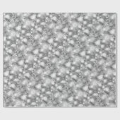 Lichten en sneeuwvlokken, zilver - Kerstmis Cadeaupapier (Vlak)