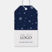 Lichten en sneeuwzee Merry-kerstbusiness Logo Cadeaulabel (Achterkant)