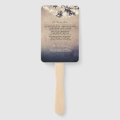 Lichten en takken Rustiek huwelijksprogramma Handwaaier (Achterkant)