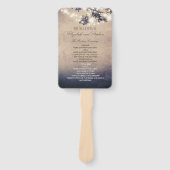 Lichten en takken Rustiek huwelijksprogramma Handwaaier (Voorkant)