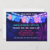 Lichten en vuurwerk 4de van de Partij van de Juli  Kaart (Voorkant)