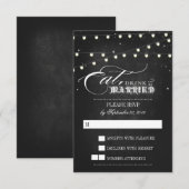 Lichten Eten, Drinken en Trouwen Trouwen RSVP kaar (Voorkant / Achterkant)