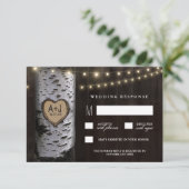 Lichten + gekarfde baardstruik RSVP-kaarten RSVP Kaartje (Staand voorkant)