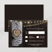 Lichten + gekarfde baardstruik RSVP-kaarten RSVP Kaartje (Voorkant / Achterkant)