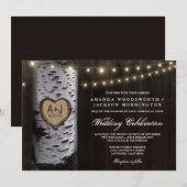 Lichten + gekarfde baarmoeder bruiloft uitvindinge kaart (Voorkant / Achterkant)