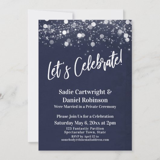 Lichten Getextileerd Laten we feesten Marine recep Kaart (Voorkant)