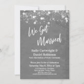 Lichten Getextileerd We Zijn Getrouwd Grijze Recep Kaart (Voorkant)