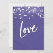 Lichten Getextileerd We Zijn Getrouwd Paarse Recep Kaart (Achterkant)