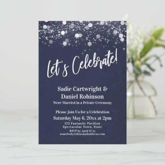 Lichten Getextureerd Laten we feesten Marine recep Kaart (Staand voorkant)