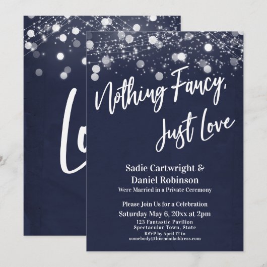 Lichten getextureerd niets Fancy Liefde Navy Kaart (Voorkant / Achterkant)