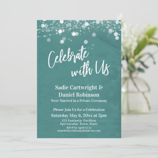 Lichten Getextureerd Vier het met Ons Turquoise On Kaart (Staand voorkant)