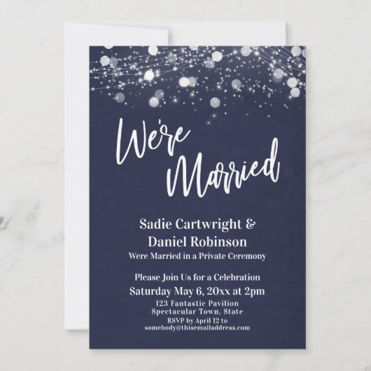 Lichten Getextureerd We zijn getrouwd Marine Ontva Kaart (Voorkant)