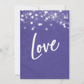 Lichten Getextureerd We Zijn Getrouwd Paarse Recep Kaart (Achterkant)