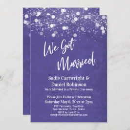 Lichten Getextureerd We Zijn Getrouwd Paarse Recep Kaart