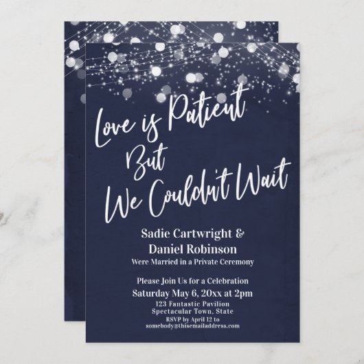 Lichten Getextuurde Liefde is Geduldig Marine Ontv Kaart (Voorkant / Achterkant)