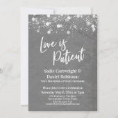 Lichten Getextuure Liefde is Geduldig Grijs Ontvan Kaart (Voorkant)