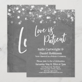 Lichten Getextuureerde Liefde is Geduldig Grijze O Kaart