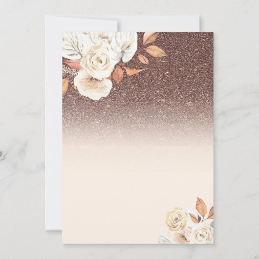 Lichten, Herfstbloemen Glitter Bokeh 50e verjaarda Kaart (Achterkant)