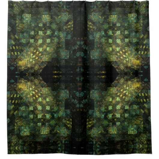 Lichten in de Abstracte kunstwerken van de stad Douchegordijn (Voorkant)