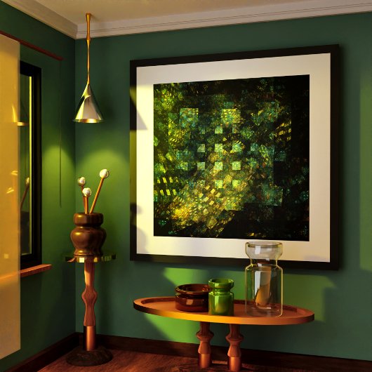 Lichten in de Abstracte kunstwerken van de stad Poster