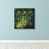 Lichten in de Abstracte Quad Canvas druk van de st (Insitu (Houten vloer))