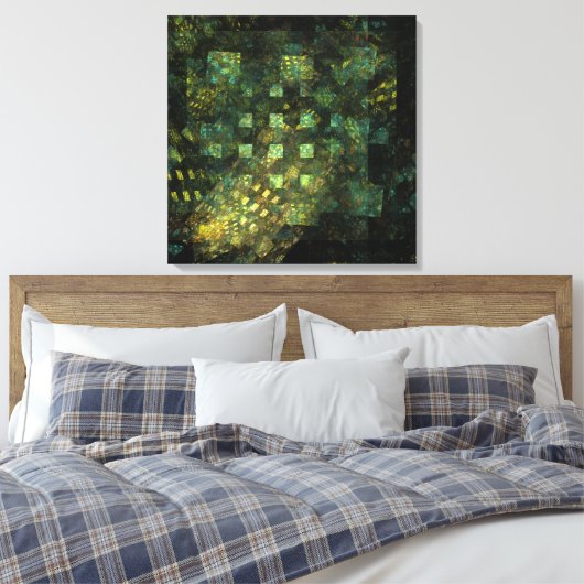 Lichten in de Abstracte Wrapped Canvas Print van d (Insitu (Slaapkamer))