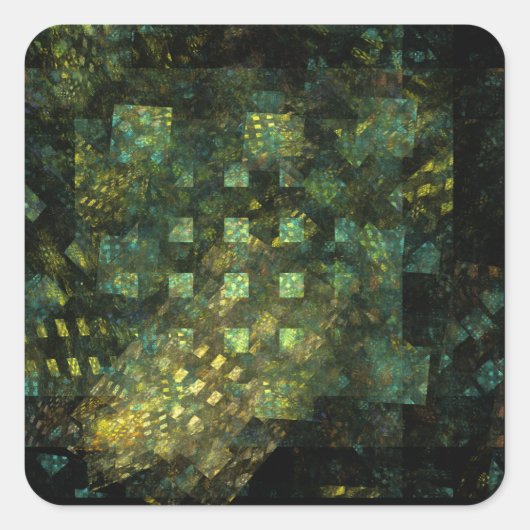 Lichten in de City Abstract Art Square Sticker (Voorkant)