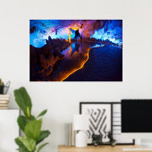 Lichten in Reed Flute Cave, China Poster (Thuiskantoor)