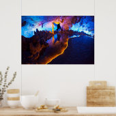 Lichten in Reed Flute Cave, China Poster (Keuken)