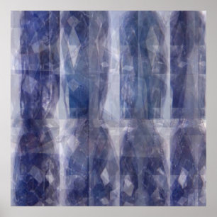 Lichten in Shades - Blauwe Sgelukkige Patronen Poster