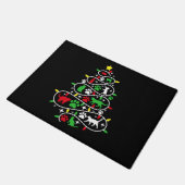Lichten Kat Paws Print Kerstboom Vakantie Deurmat (Schuin)
