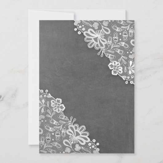 Lichten Mason Jars Elegante Kant Rustieke bruiloft Kaart (Achterkant)