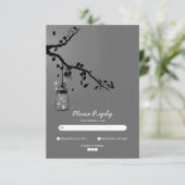 Lichten metselaar pot bruiloft RSVP kaarten (Staand voorkant)