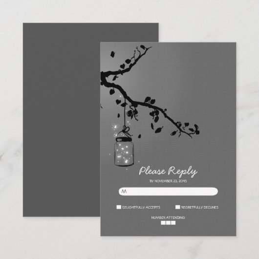 Lichten metselaar pot bruiloft RSVP kaarten Kaartje (Voorkant / Achterkant)