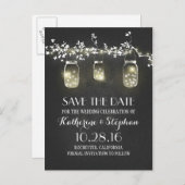 lichten & metselaarskruiken SAVE THE DATE briefkaa Aankondigingskaart (Voorkant / Achterkant)