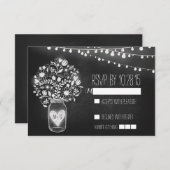 Lichten metson jar krijtbord trouw-RSVP-kaarten RSVP Kaartje (Voorkant / Achterkant)