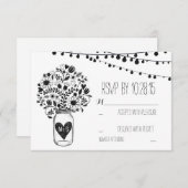 Lichten metson jar witte trouw-RSVP-kaarten RSVP Kaartje (Voorkant / Achterkant)
