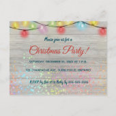 Lichten op Licht Houten Kerstmispartij Uitnodiging Briefkaart (Voorkant)